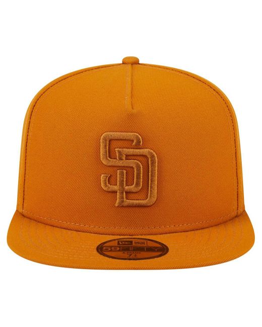 KTZ Orange San Diego Padres Color Pack A-frame 59fifty Fitted Hat