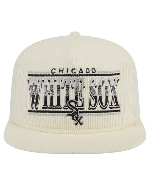 KTZ Natural Chicago White Sox Throwback Bar Golfer Corduroy Snapback Hat for men