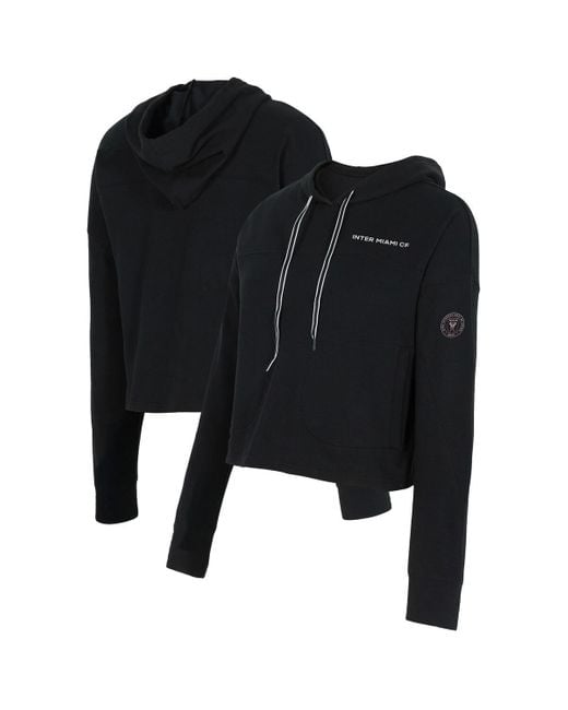 Concepts Sport Black Inter Miami Cf Elevation Tri-blend Long Sleeve Pullover Hoodie