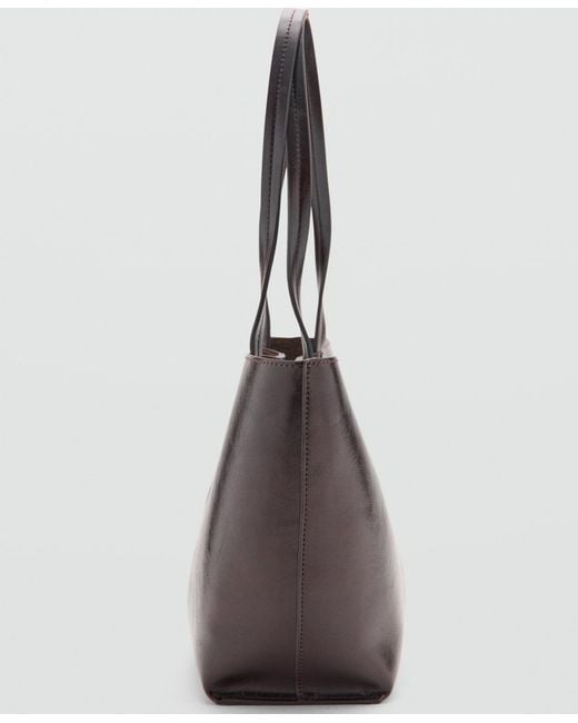 Mango White Medium Shopper Bag