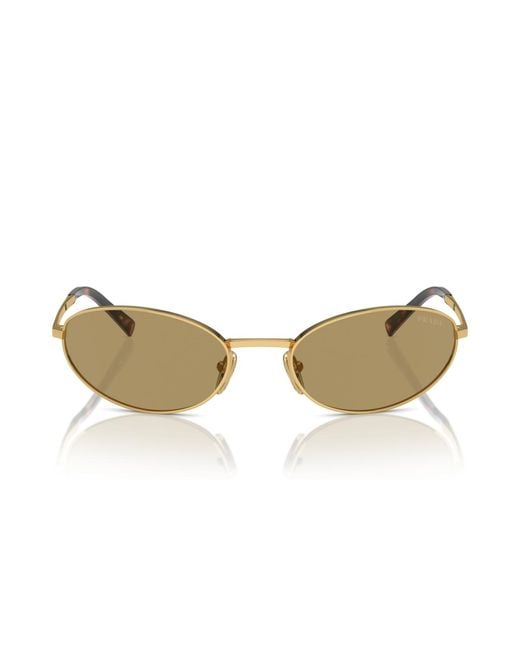 Prada Natural Signature Oval Sunglasses