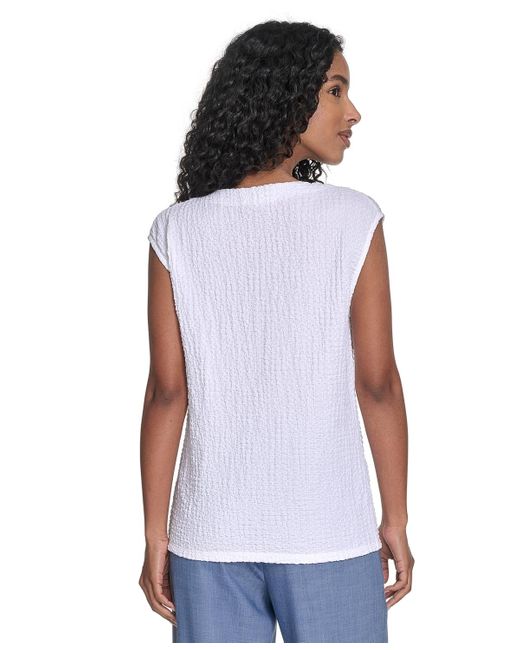 Calvin Klein White Sleeveless Textured Top