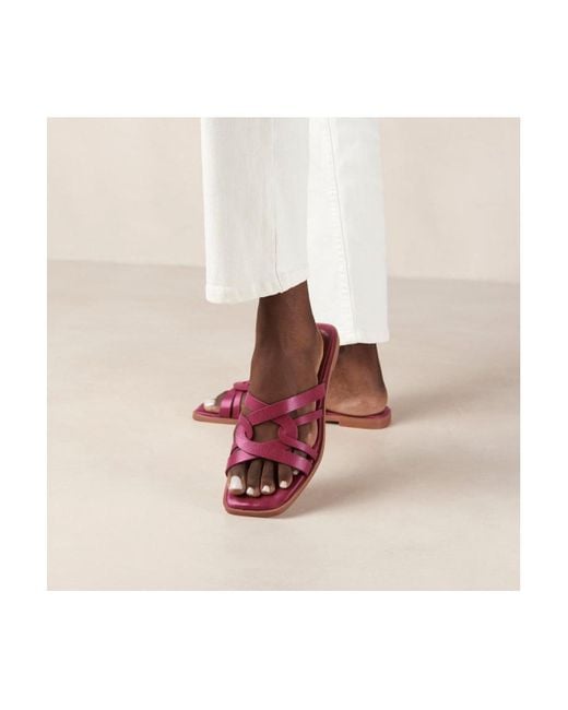 Alohas Pad Leather Sandals in Purple Lyst