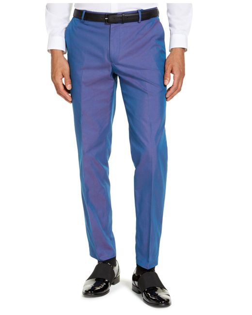 INC International Concepts Purple Slim-fit Iridescent Pants, Created For Macy's for men