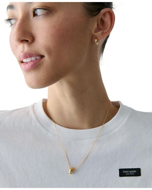 Kate Spade Metallic Cubic Zirconia Happy Fry-day Pendant Necklace