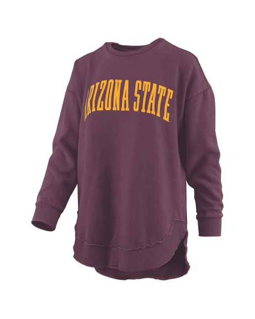 Pressbox Purple Arizona State Sun Devils Melange Poncho Vintage Fleece Long Sleeve Pullover Sweatshirt
