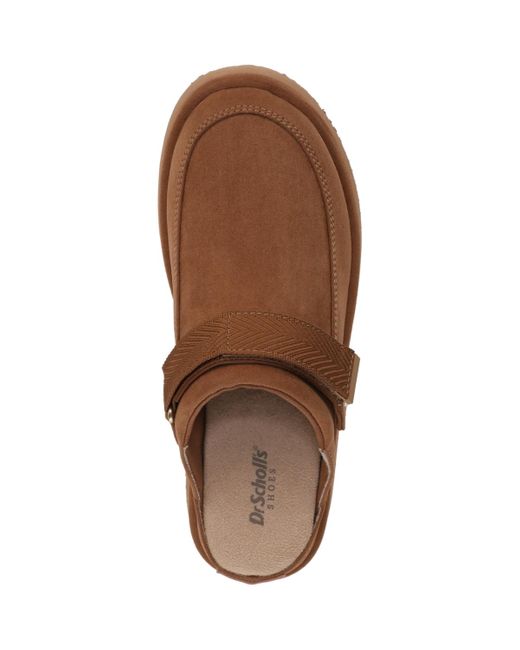 Dr. Scholls Brown Chill Time Round Toe Platform Mules