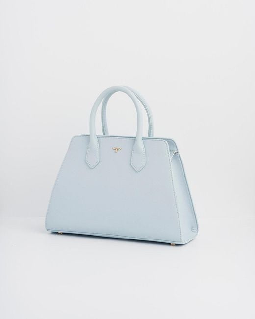 Fable England Blue Heritage Structured Medium Tote Bag