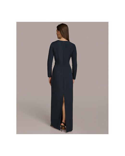 Donna Karan Jewel-neck Embellished Gown in Gray | Lyst