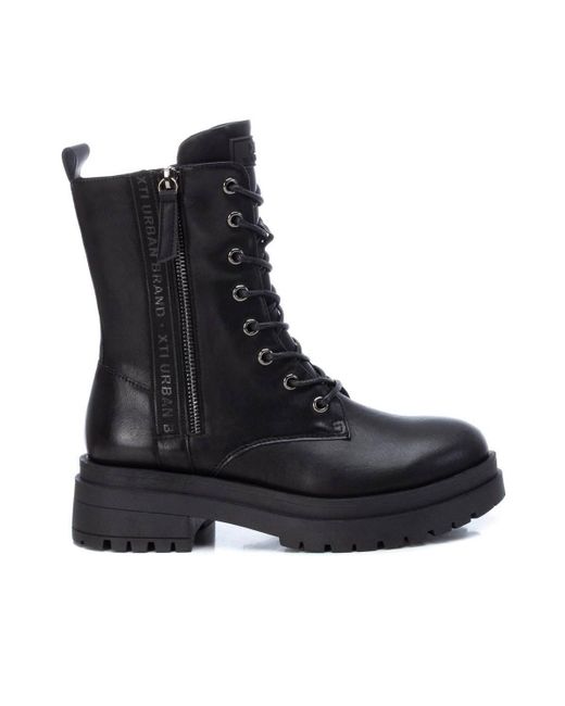 xti black ankle boots