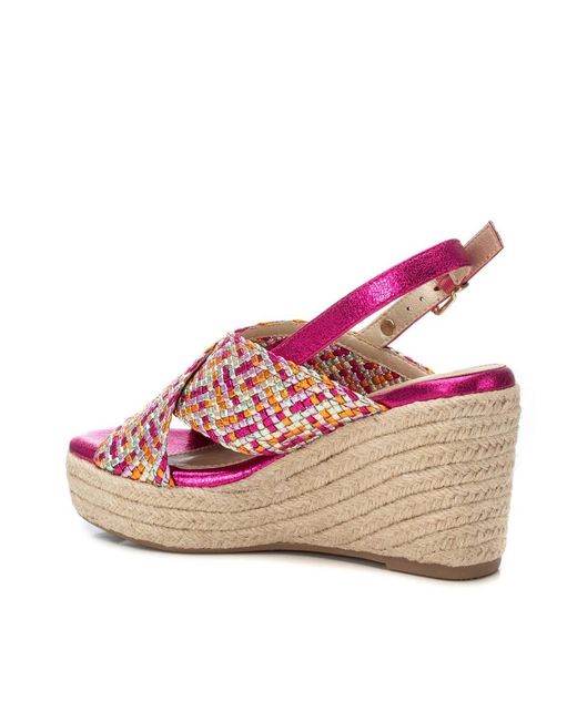 Xti Pink Wedge Sandals By