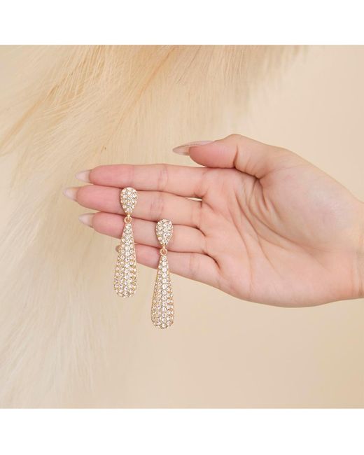 Jessica Simpson White Crystal Drop Earrings