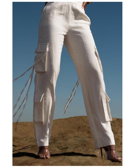 JLUXLABEL Brown Better Half Linen Utility Pants