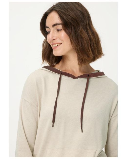 Olsen Natural Knit Hoodie Pullover