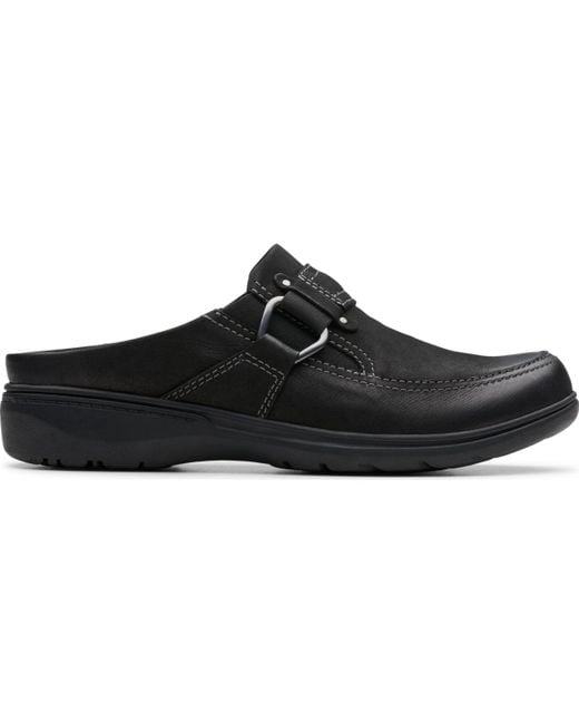 Clarks Black Carleigh Viola Round Toe Mules