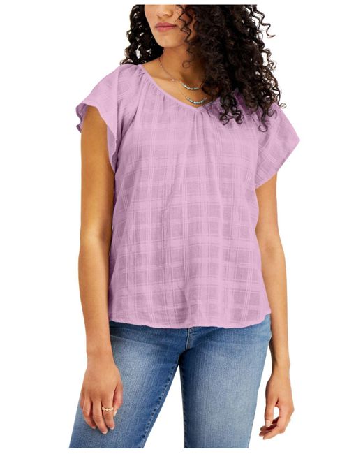 macys flutter sleeve top