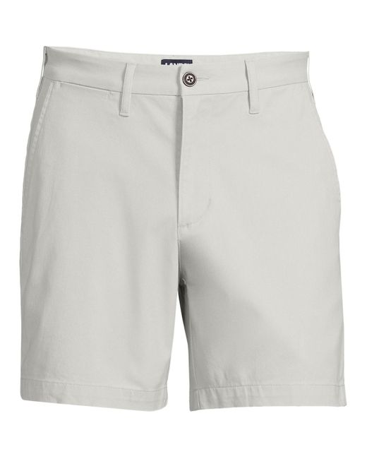 Lands' End Gray 6" Traditional Fit Comfort First Comfort Waist Knockabout Chino Shorts