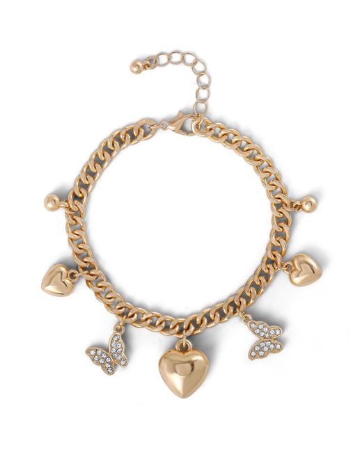 Jessica Simpson Metallic Heart & Butterfly -tone Bracelet