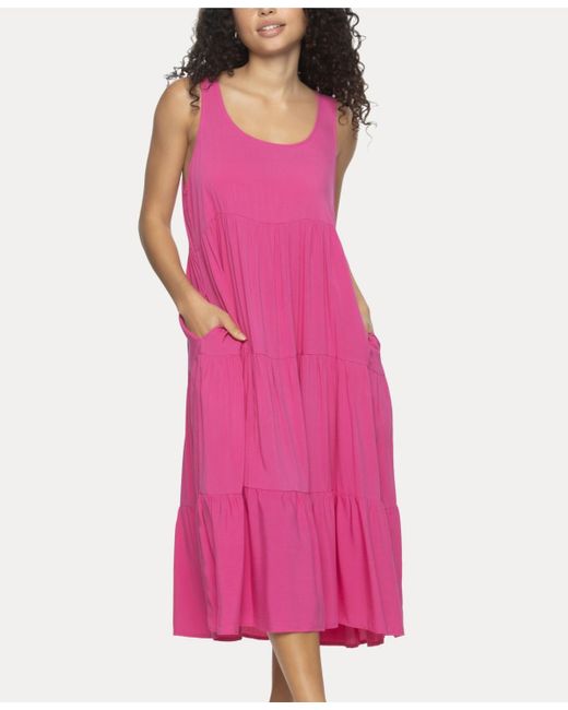 Felina Pink Isabelle Midi Flowy Dress