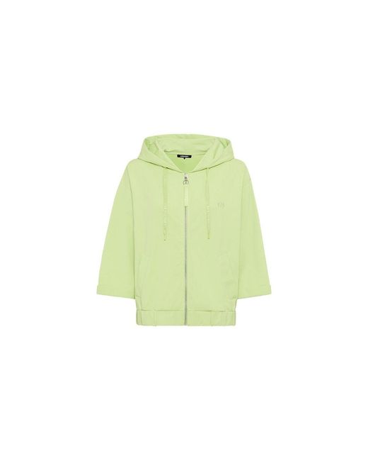 Olsen Green Hooded Jersey Zip Jacket