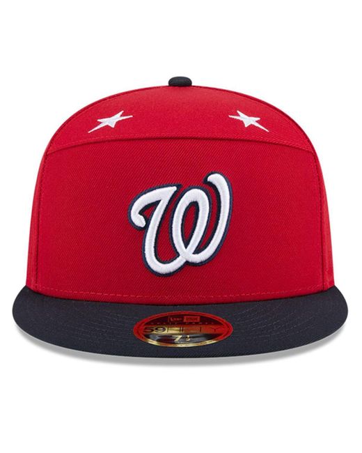 KTZ Red/navy Washington Nationals 2025 Mlb All-star Game Side Patch 59fifty Fitted Hat for men