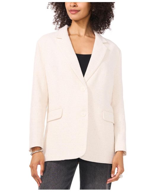 Vince Camuto White Embellished Notched-collar Blazer