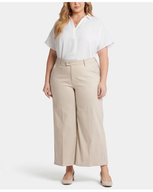NYDJ Natural Plus Size Mona Wide Leg Trouser Ankle Jeans