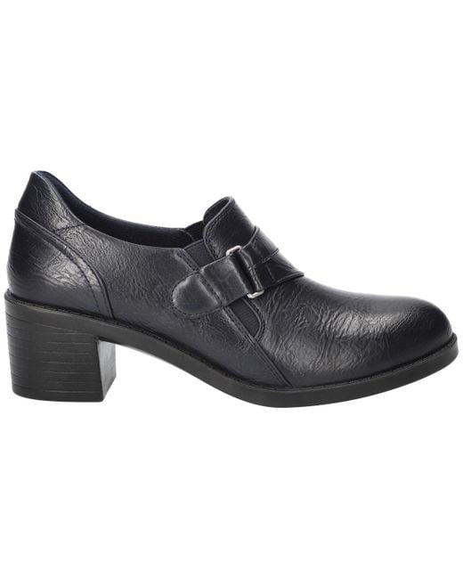 Easy Street Black Lavelle Comfort Block-heel Slip-on Shooties