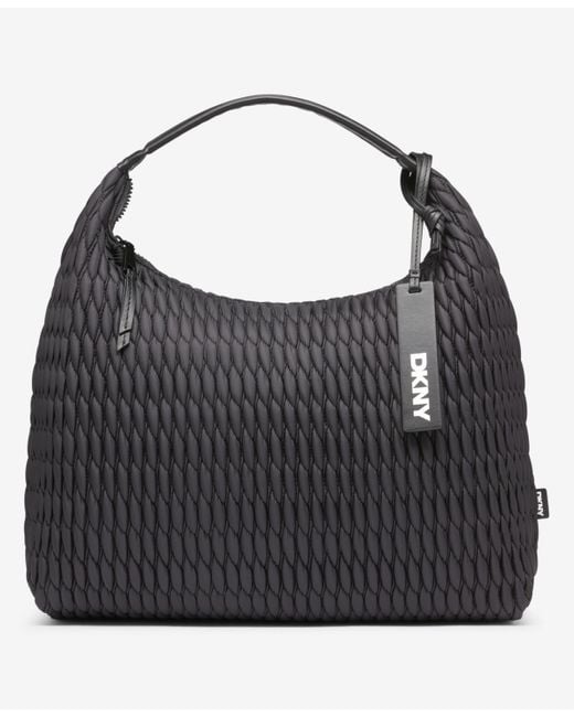 DKNY Black Mack Nylon Large Hobo Bag