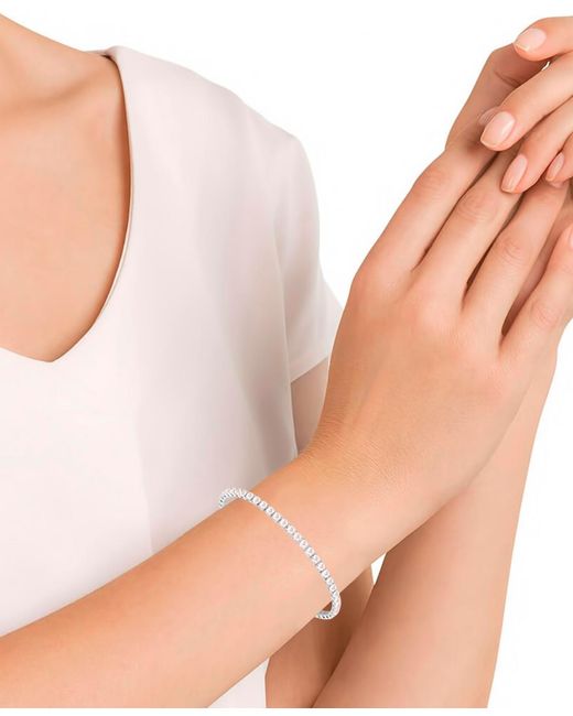 Macy's White Simulated Round Laydown Bracelet