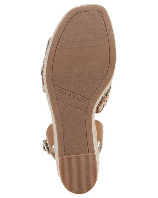 Style & Co. Metallic Cecilliaa Strappy Woven Wedge Sandals