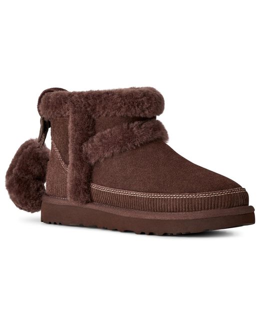Ugg Brown Classic Mini Heritage Round Toe Booties
