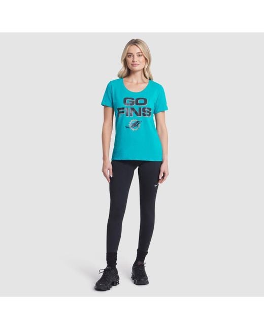 Nike Blue Turbo Green Miami Dolphins 2025 Rivalries Collection Slub Dri-fit T-shirt