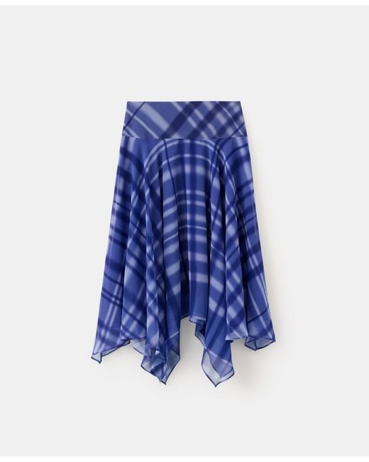 Mango Blue Long Flared Skirt