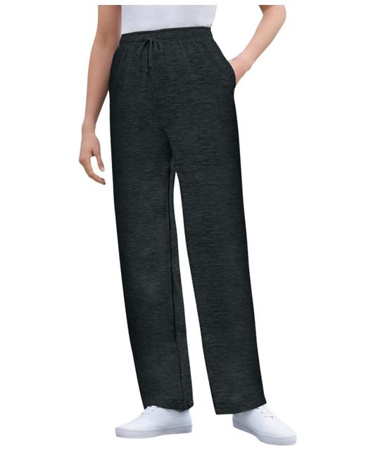 Woman Within Black Within Tall Better-fleece Pull-on Drawstring Sweatpants