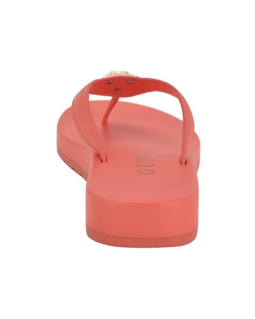 Guess Pink Candry Triangle Logo Eva Thong Flip Flop Sandals