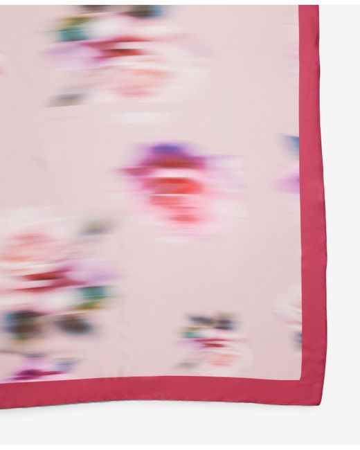 Steve Madden Pink Blurred Roses Pattern Satin Square Scarf