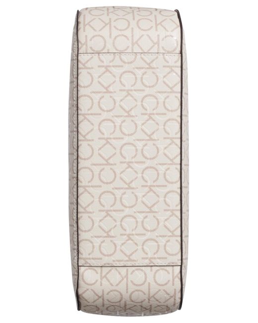 Calvin Klein Gray Audrey Signature Medium Tote Bag