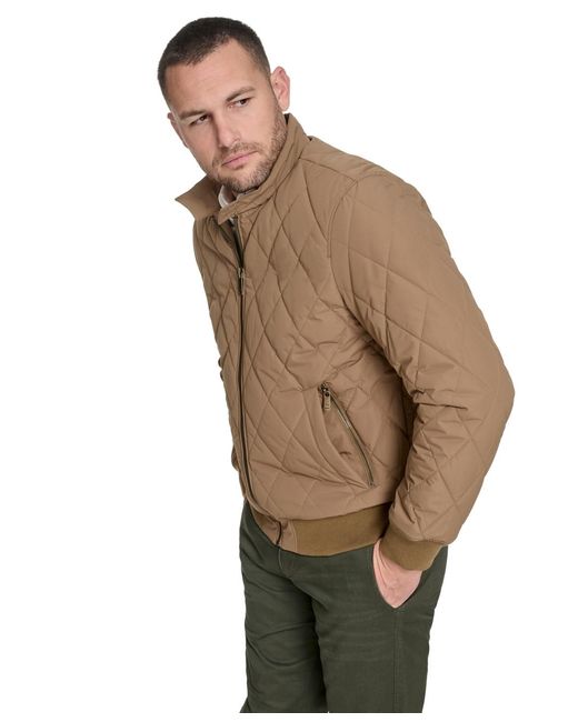 Dockers Brown Quilted Bomber Jacket for men