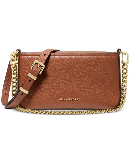 Michael Kors Brown Bryant Small Leather Convertible Crossbody