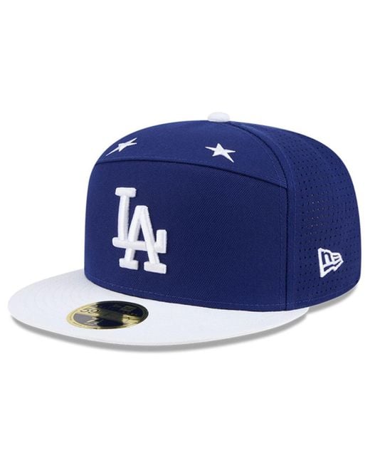 KTZ Blue Royal/white Los Angeles Dodgers 2025 Mlb All-star Game Side Patch 59fifty Fitted Hat for men