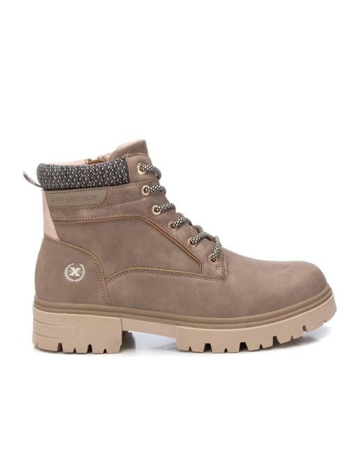 Xti Brown Combat Ankle Booties By