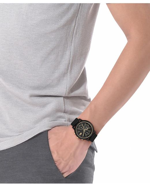 Lacoste Black Silicone Strap Watch for men