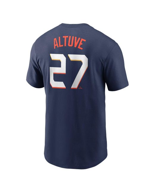 Nike Blue Bryan Abreu Houston Astros 2025 City Connect Fuse Name Number T-shirt for men