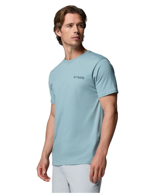 Columbia Blue Pfg Ahab Graphic T-shirt for men