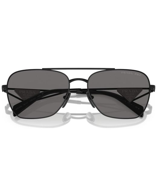 Prada Black Symbole Round Polarized Sunglasses