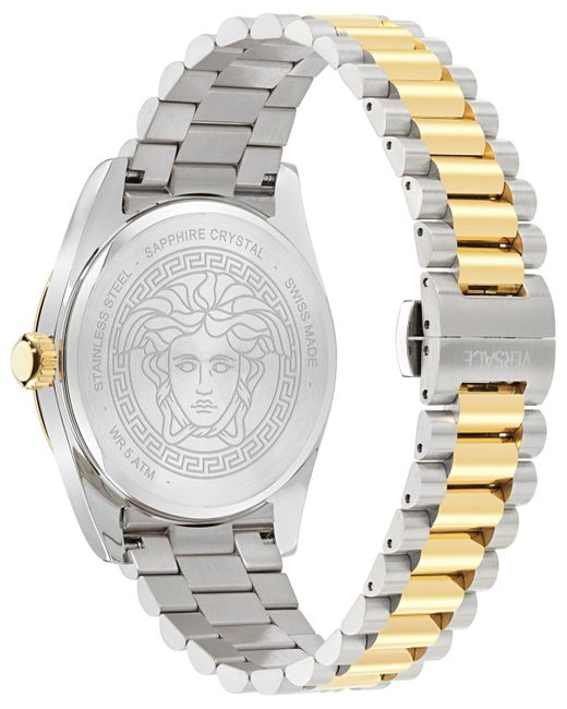 Versace Metallic Swiss Millenyium Two-tone Stainless Steel Bracelet Watch 40mm for men