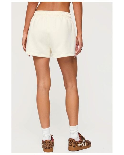 Edikted White Cherry Babe Sweat Shorts