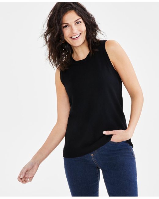 Style & Co. Black Sleeveless Shell Sweater Top