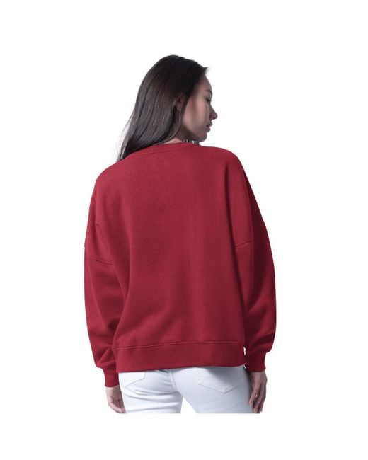 G-III 4Her by Carl Banks Red Washington Commanders Oversized Feud Sweatshirt
